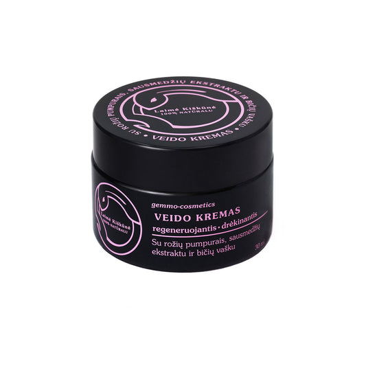 100% natūralus kremas, skirtas sausai, jautriai, raustančiai, brandžiai, probleminei odai. Kvepia rasotų rožių aromatu. Sukurta Laimės Kiškūnės.